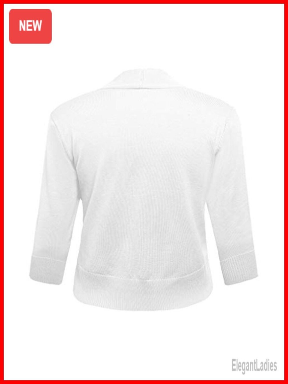 Women's Cropped Cardigan 3/4 Sleeve Open Front Shrug Soft Stretchy - Picture 2 of 3